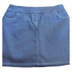 Attire New York Womens Blue Geometric Skort Size 4 Rayon/Nylon/Spandex